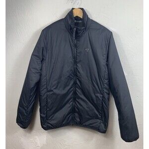 Helly Hansen Mens Large Black Primaloft Insulated Full Zip Puffer Jacket Coat HH